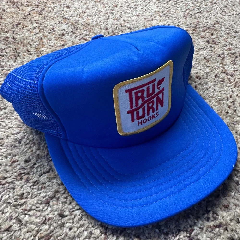 Tru Turn Hooks Blue Mesh Trucker‎ Hat Snapback Fishing Cap One Size